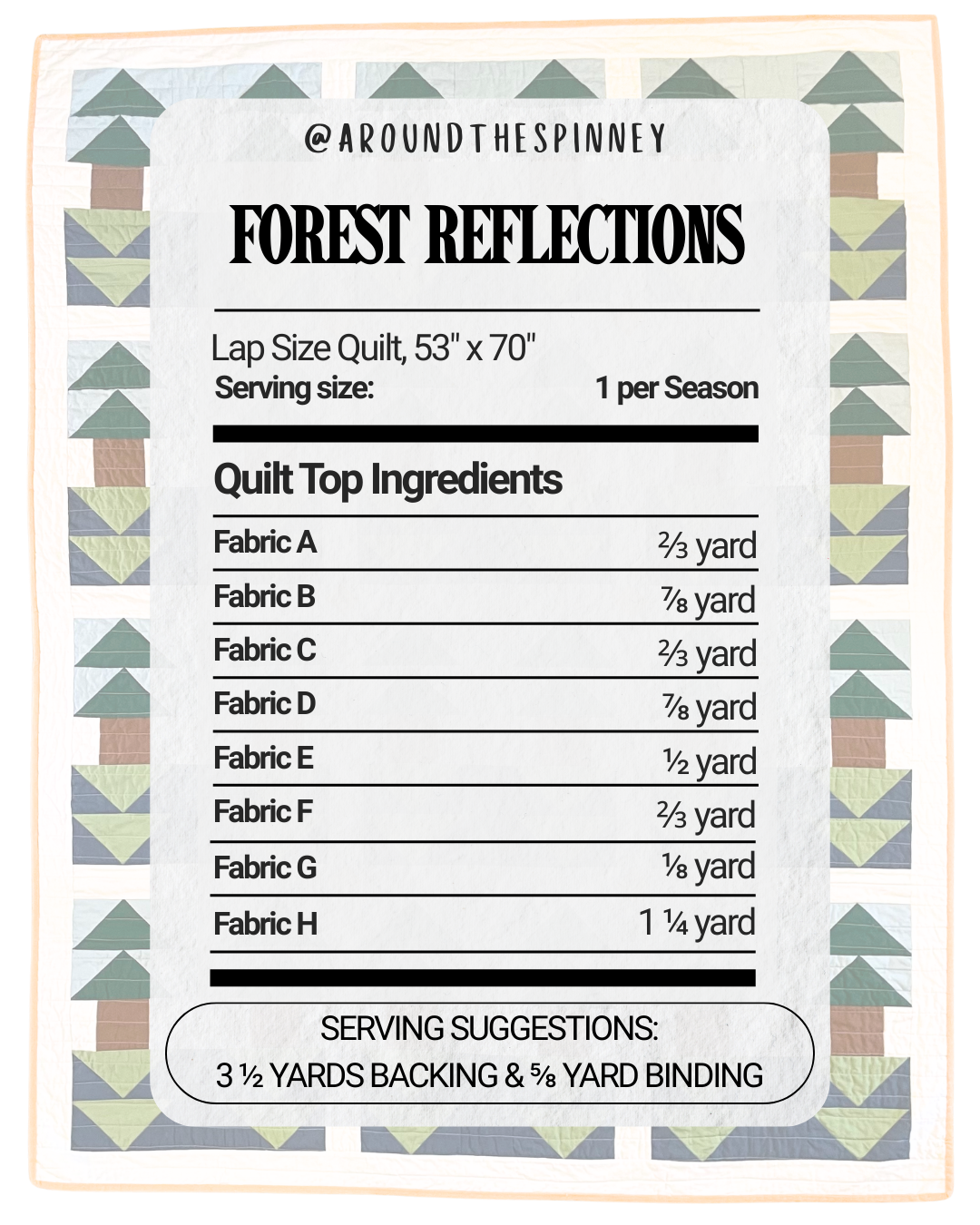 Forest Reflections Quilt Pattern - PDF - Beginner Friendly Design