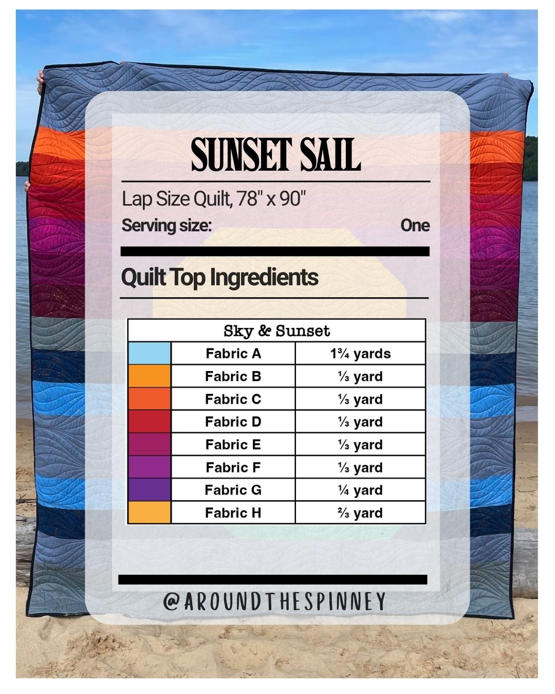 Sunset Sail Quilt Pattern - PDF - Full Size Quilt
