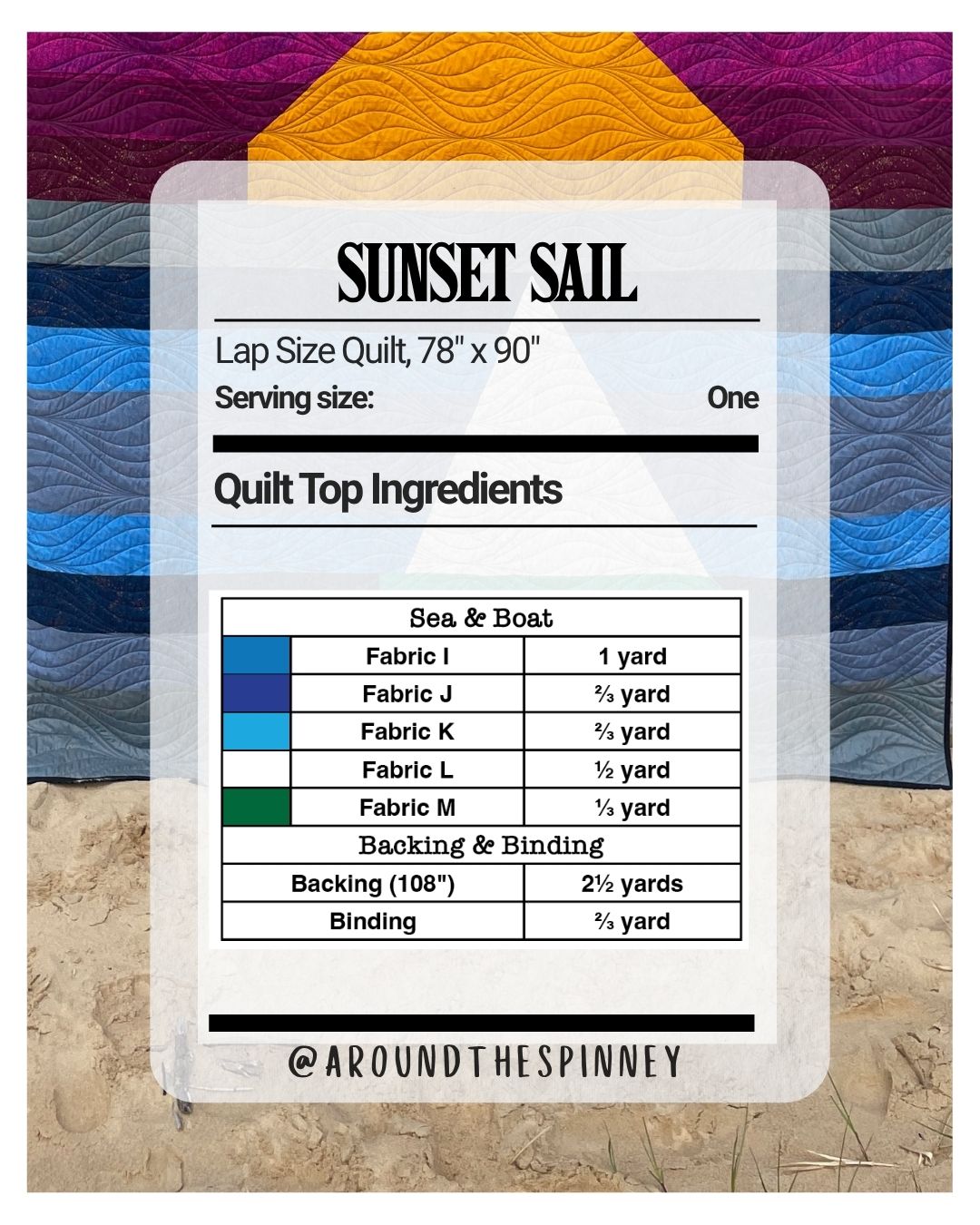 Sunset Sail Quilt Pattern - PDF - Full Size Quilt