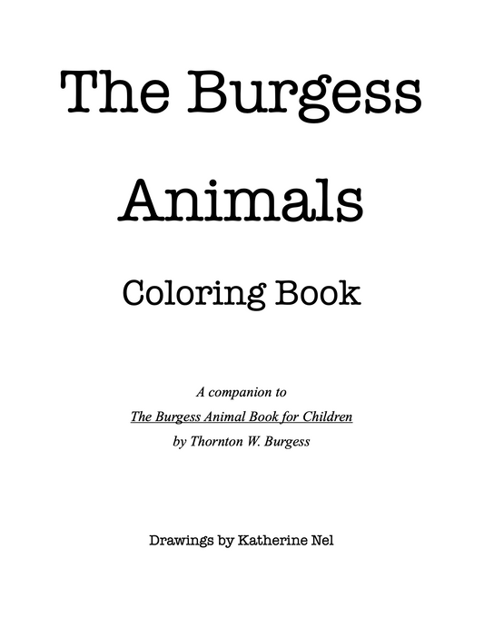 The Burgess Animal Coloring Book Full PDF