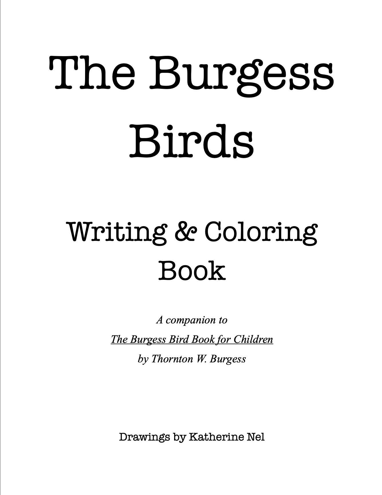 The Burgess Bird Writing & Coloring Book Full PDF