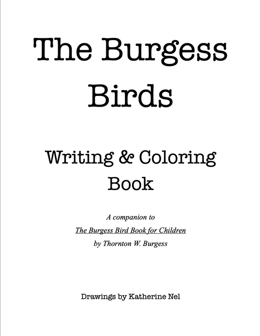 The Burgess Bird Writing & Coloring Book Full PDF