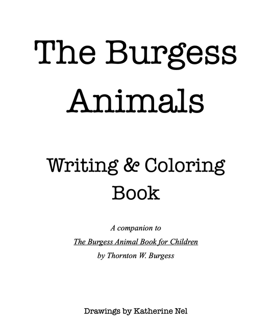 The Burgess Animal Writing & Coloring Book Full PDF